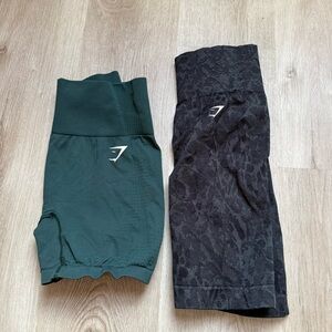 Gymshark Dark Green and Black Shorts Duo